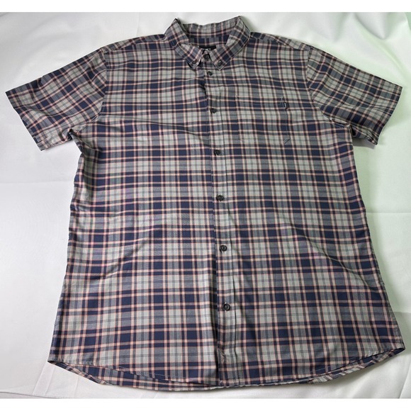 O'Neill Mens XL Plaid Short Sleeve Button Up‎ Shirt Casual Surfing Pocket - Picture 1 of 8